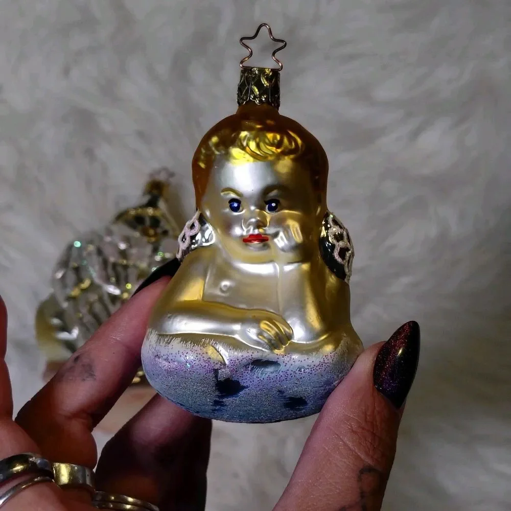 VTG Old World Christmas Angel Ornaments Blown Glass